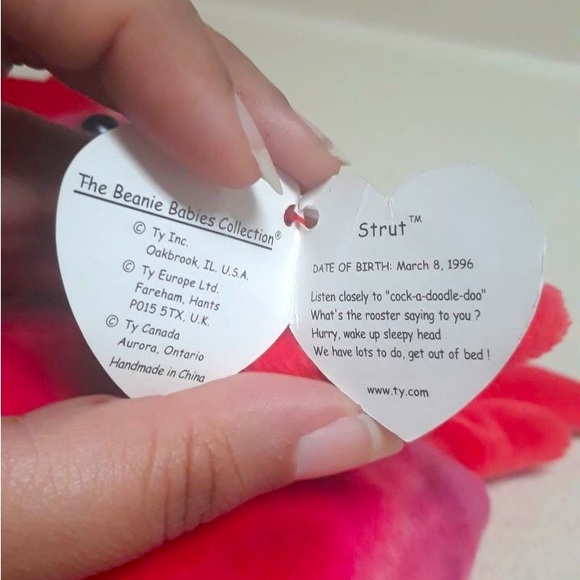 STRUT - Beanie Baby Plush Plushie Rooster Chicken Holiday Toy Stuffed Animal - Picture 5 of 7